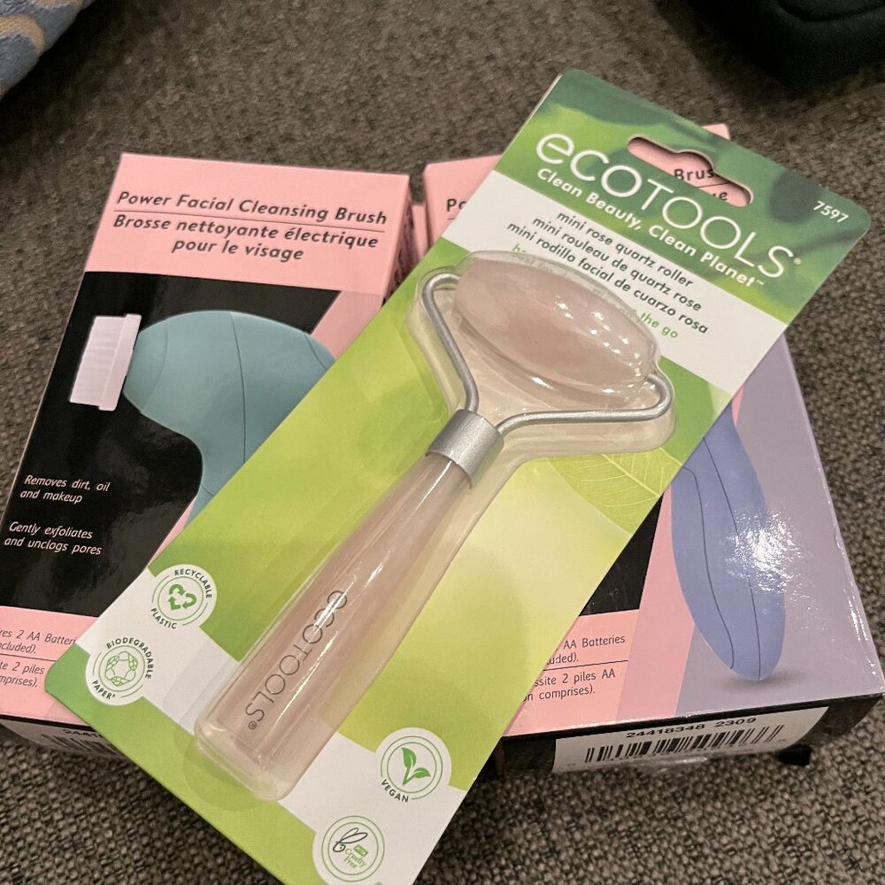 Facial Cleansing Brushes (TWO) and Mini Rose Quartz Face Roller (NEW)